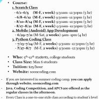 썸머코딩캠프 (Scratch,Python,휴대폰앱), 정규수업(자바,ACSL/USACO)